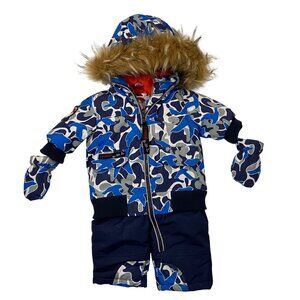 Canada Weathergear Infant Snowsuit removable Hood W/ Mittens S